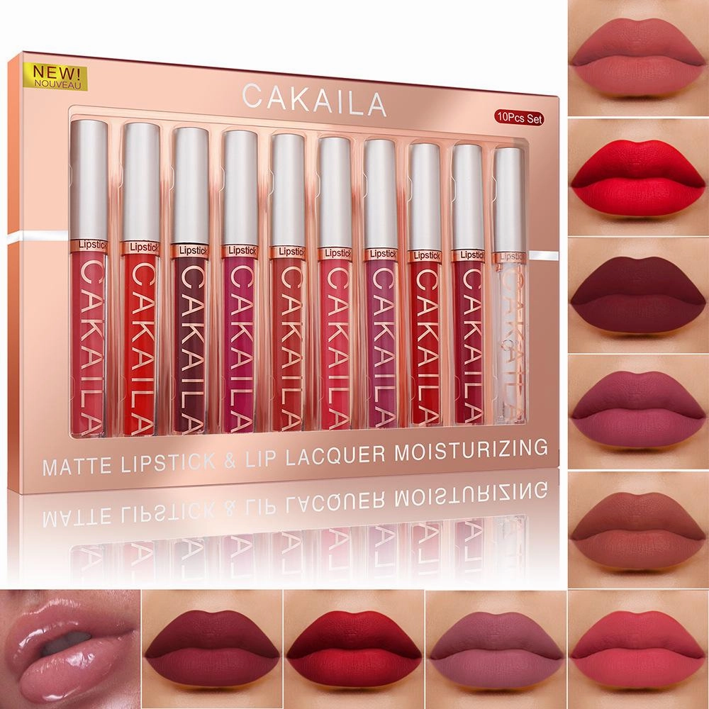 10pc Set Matte Lipgloss Liquid Lipstick Makeup Sets