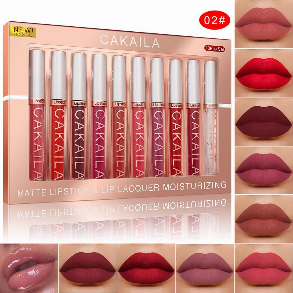 10pc Set Matte Lipgloss Liquid Lipstick Makeup Sets