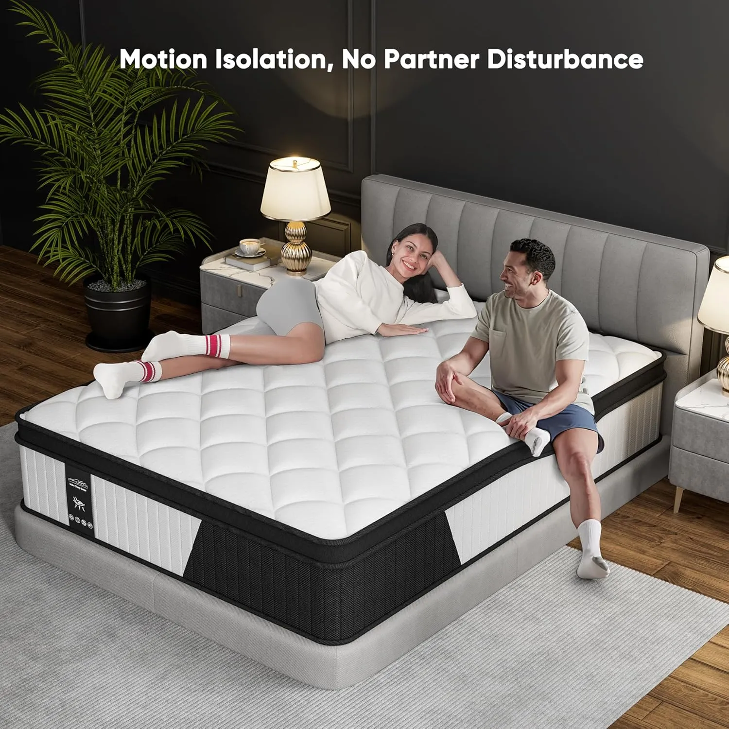 12 Inch King Size Mattress - 2025 Upgraded Hybrid Cooling Gel Memory Foam & Pocket Coils, Medium Firm Mattress in a Box for Back Neck Pain Relief, Motion Isolation, Edge Support, CertiPUR-US Certified