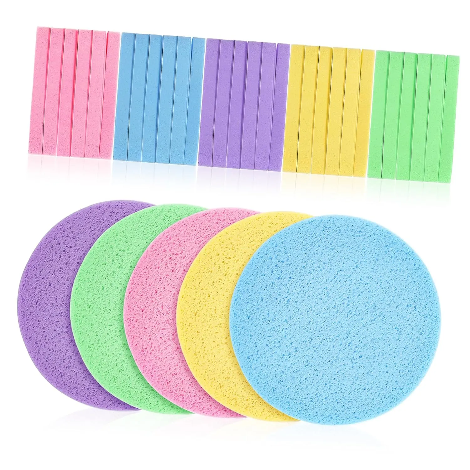 120Pcs Compressed Facial Sponges Versatile Face Cleaning and Exfoliating Sponges for Makeup Removal Suitable for Daily Cleansing and Lotion Application for Men and Women