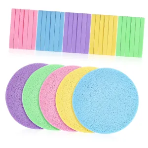120Pcs Compressed Facial Sponges Versatile Face Cleaning and Exfoliating Sponges for Makeup Removal Suitable for Daily Cleansing and Lotion Application for Men and Women