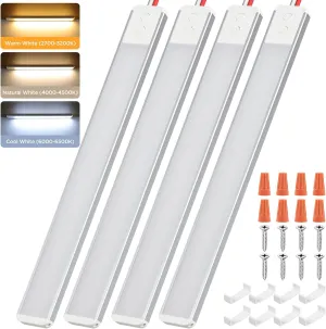 12v Led Light Strip, 3Color Dimmable 10.5w 1500LM 12 Volt Led Strip Lights 12v Fixtures for RV Interior, 12v Led Ceiling Light Bar for Enclosed Cargo Trailer, RV, Van, Truck, Lorry Camper/4PCS