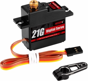 21G Micro Servo Motor,Digital Mini Servo High Torque with 25T Arm for 1/14 1/16 RC Crawler Car Upgrade Servo Parts Model Boat Airplane Robot (1PCS with arm)