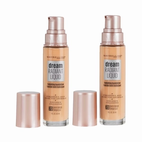 2x Maybelline Dream Radiant Liquid Hydrating Foundation 70 Pure Beige (carded)