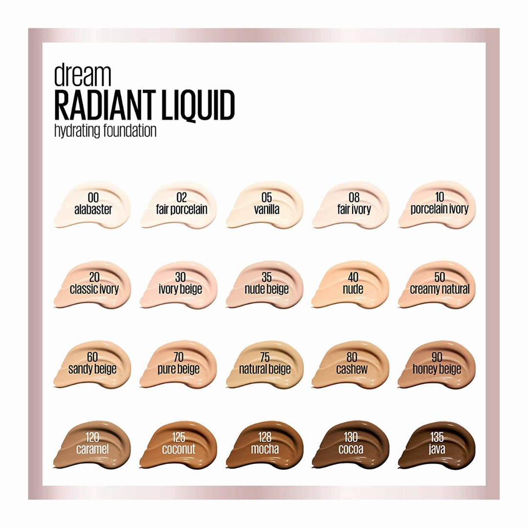 2x Maybelline Dream Radiant Liquid Hydrating Foundation with Hyaluronic Acid 120 Caramel