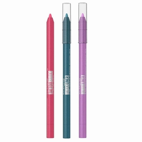 3pk SET Maybelline Tattoo Gel Pencil Eyeliner 812 Lavender Lights   813 Punchy Pink and 814 Blue Disco