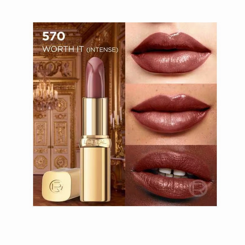 3x L'Oreal Paris Color Riche Satin Nude Intense Lipstick 570 Worth It Intense