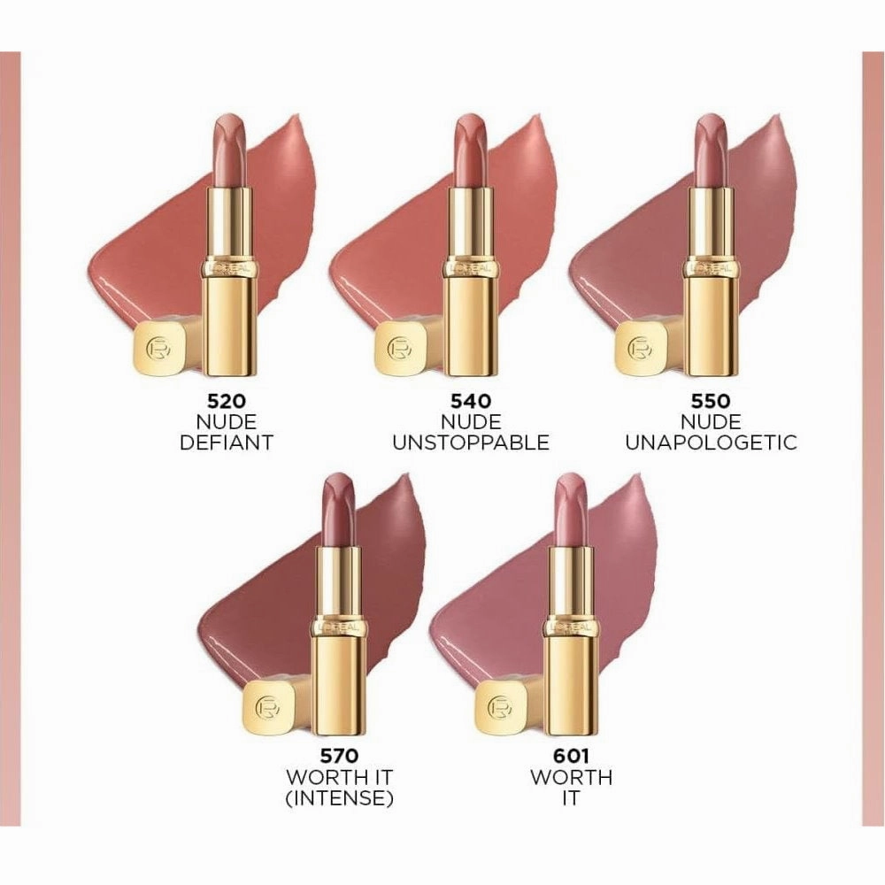 3x L'Oreal Paris Color Riche Satin Nude Intense Lipstick 570 Worth It Intense