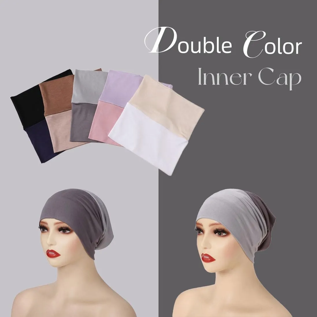 5Pack Muslim Inner Hijab Caps Women Stretchy Breathable Full Cover Undercap Tube Bonnet