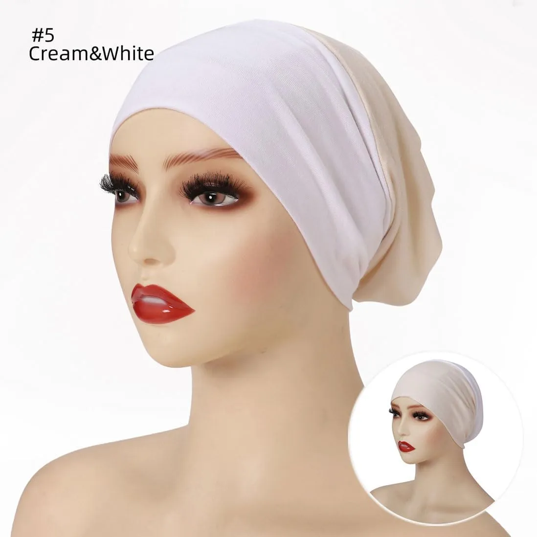 5Pack Muslim Inner Hijab Caps Women Stretchy Breathable Full Cover Undercap Tube Bonnet