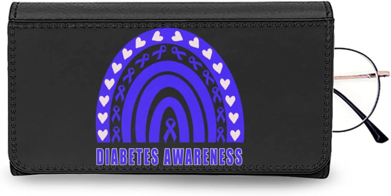 ADHA Awareness Orange Rainbow Hearts Sunglasses Case Eyeglasses Eyewear Reading Glasses Hard Holder