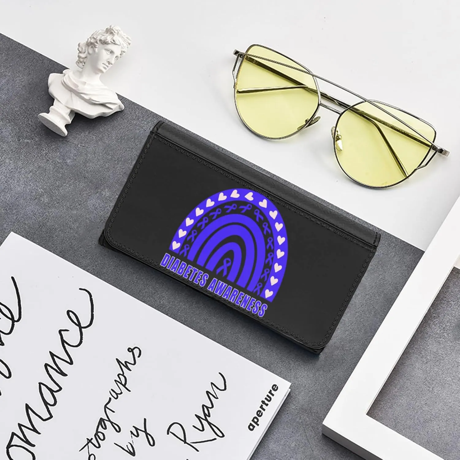 ADHA Awareness Orange Rainbow Hearts Sunglasses Case Eyeglasses Eyewear Reading Glasses Hard Holder