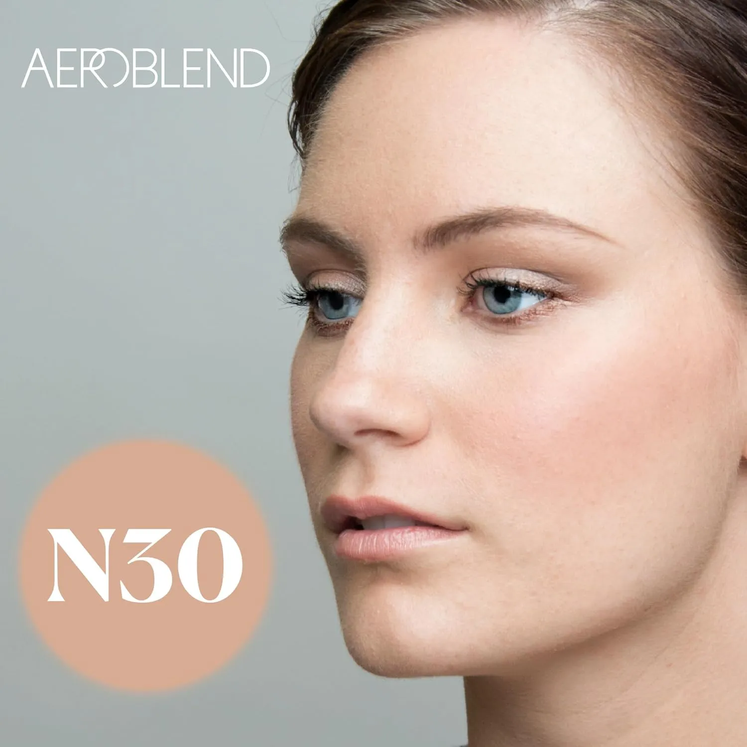 AEROBLEND Airbrush Foundation Makeup (N30) Professional, Water-Based, Buildable, Long-wearing, For all skin types, 1 oz