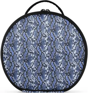 ALAZA Blue Snake Skin Travel Makeup Train Case Makeup Cosmetic Case with Adjustable Dividers
