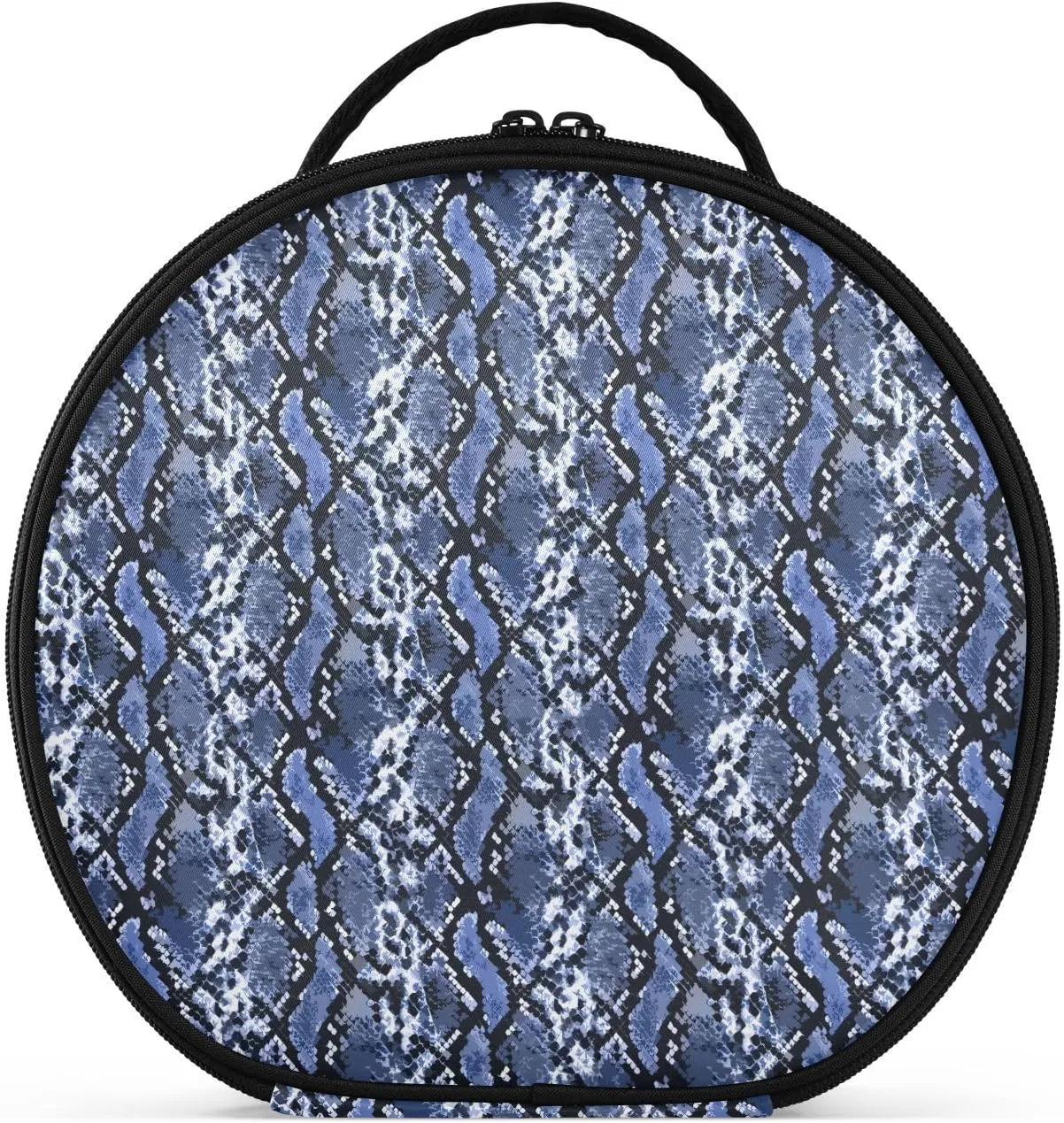 ALAZA Blue Snake Skin Travel Makeup Train Case Makeup Cosmetic Case with Adjustable Dividers