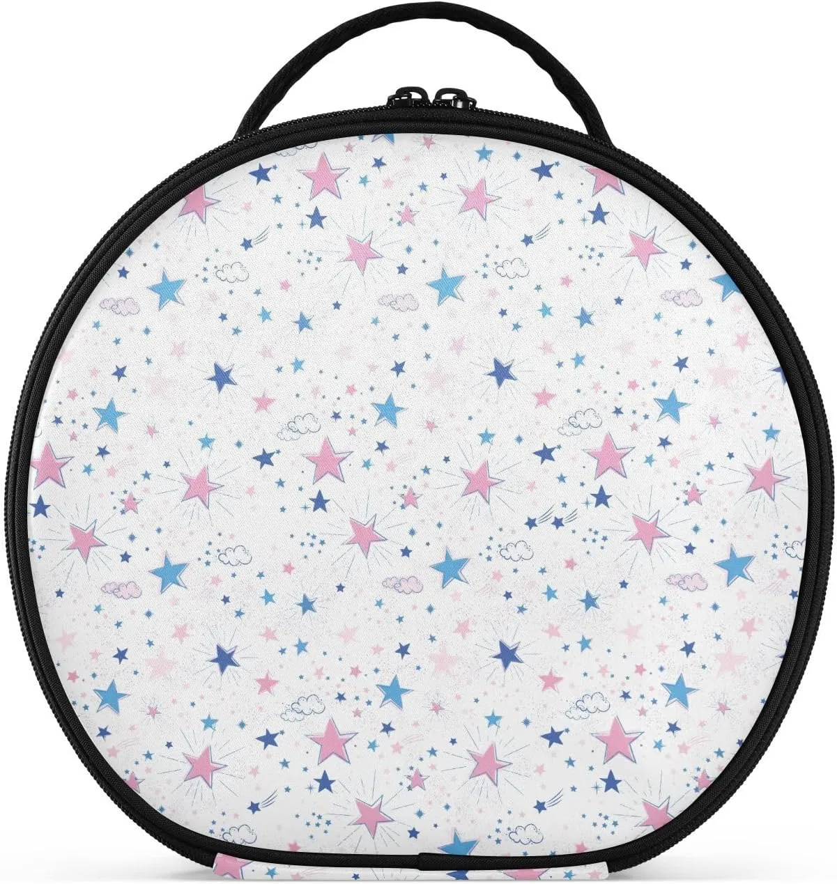 ALAZA Space Galaxy Pink Blue Travel Makeup Train Case Makeup Cosmetic Case with Adjustable Dividers