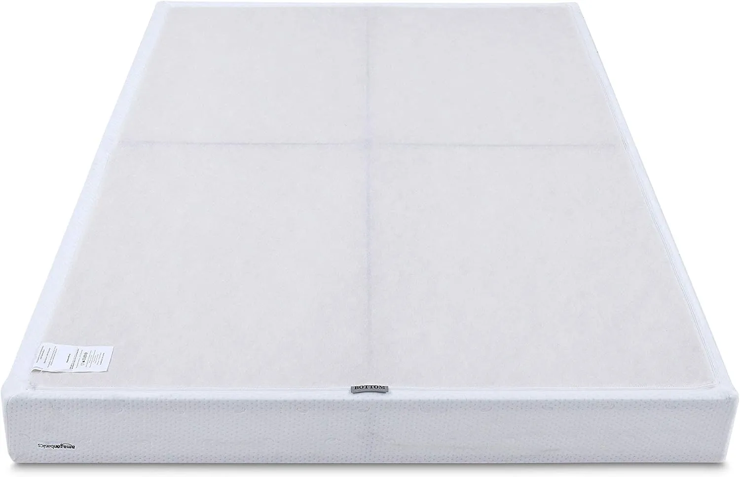 Amazon Basics Smart Box Spring Bed Base, 9-Inch Height Mattress Foundation, Tool-Free Easy Assembly, King, 79"L x 75.5"W x 9"H, White