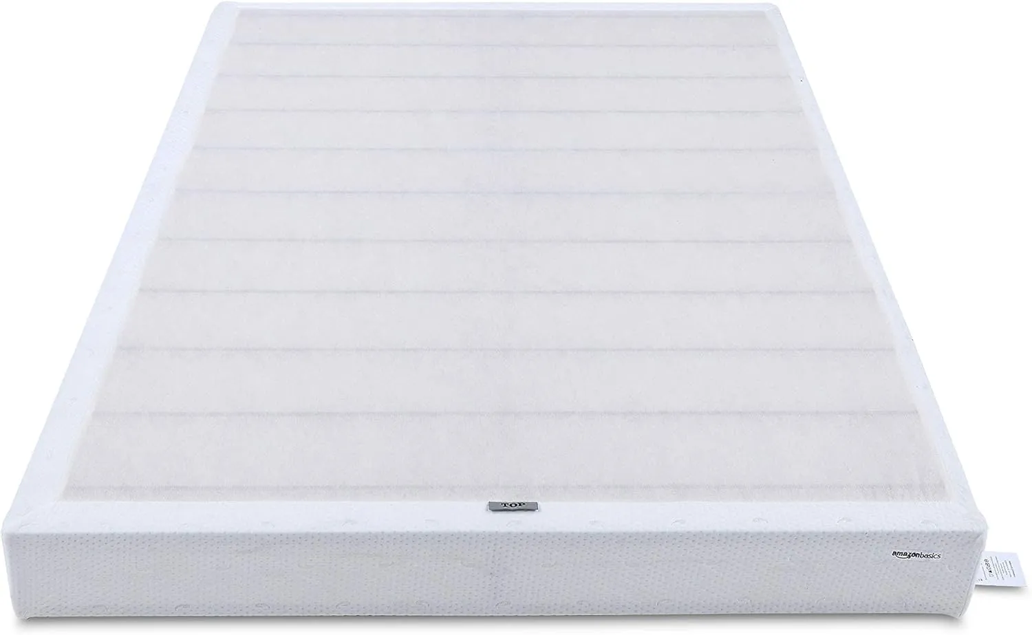 Amazon Basics Smart Box Spring Bed Base, 9-Inch Height Mattress Foundation, Tool-Free Easy Assembly, King, 79"L x 75.5"W x 9"H, White