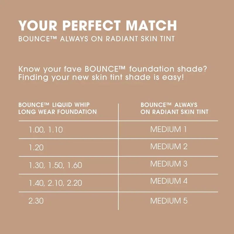 Beautyblender 12-Hour Always on Radiant Skin Tint, Breathable Serum Foundation Stays Put for All Day Long Wear, Infused with Hyaluronic Acid & Niacinamide, Medium 2