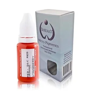 BIOTOUCH Micropigment STRAWBERRY Pigment Color Permanent Eyebrow Makeup Microblading Eyebrow Shading Micropigmentation Cosmetic Tattoo Ink Lip Eyeliner Ombre Feathering Hair Stroke LARGE Bottle 15ml