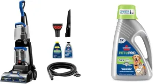 BISSELL TurboClean Pet XL Upright Carpet Cleaner, Upholstery Tough Stain Tool & Formula included, 3746   Bissell Professional Pet Urine Eliminator   Oxy Carpet Cleaning Formula, 48 oz, 1990, 48 Ounce