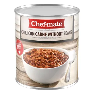 Chef-mate Beef Chili, Canned Chili with Meat, No Beans, 6 lb 10 oz (#10 Can Bulk) (Pack of 6)