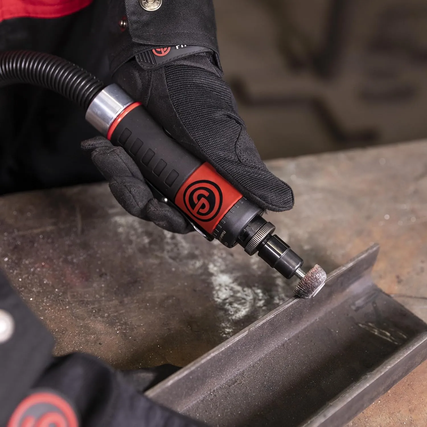 Chicago Pneumatic CP7405 - Air Straight Die Grinder Tool, Welder, Woodworking, Automotive Car Detailing, Stainless Steel Polisher, Heavy Duty, 1/4 Inch (6 mm), 0.34 HP / 250 W, 28000 RPM
