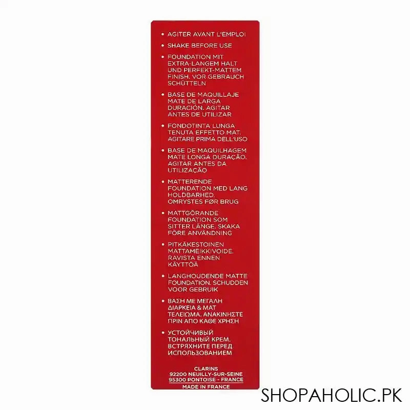 Clarins Paris Everlasting Long-Wearing & Hydrating Matte Foundation, 112.5W Caramel