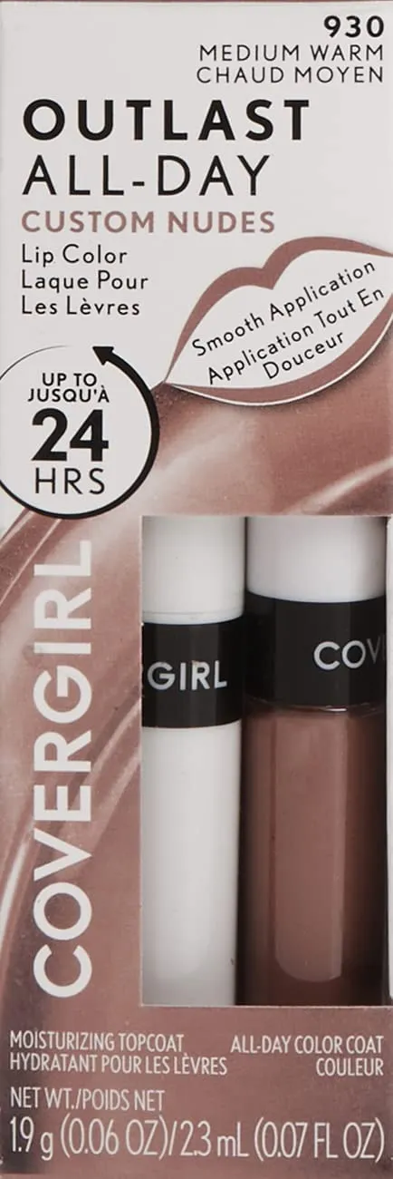 COVERGIRL Outlast All-Day Lip Color Custom Nudes Deep Cool 2 Piece & Universal Nude