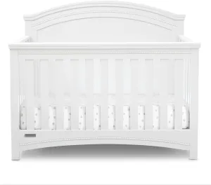 Delta Children Simmons Kids SlumberTime Emma 4-in-1 Convertible Baby Crib N More - Greenguard Gold Certified, Bianca White