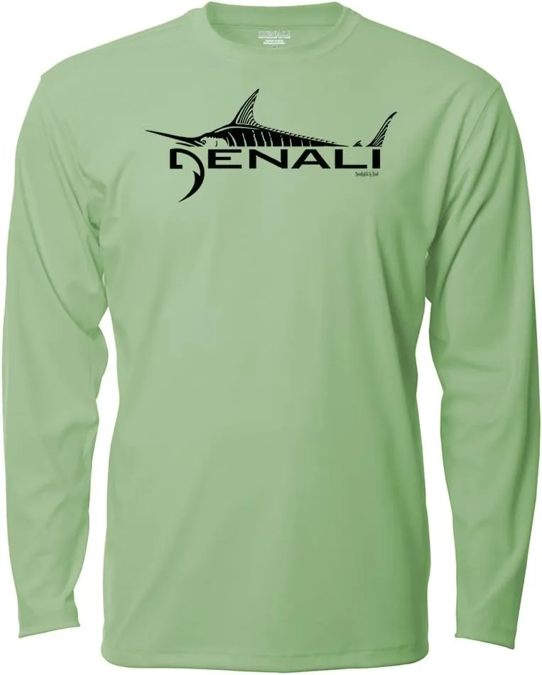 Denali Men's Marlin Logo Tournament Teaser UPF 50  Long Sleeve T-Shirt, UV Protection, Quick Dry Fisherman's Shirt