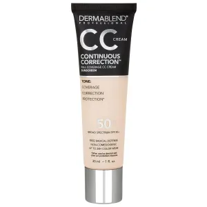 Dermablend Continuous Correction Tone-Evening CC Cream Foundation SPF 50 , Full Coverage Foundation Makeup & Color Corrector, Oil-Free