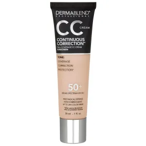 Dermablend Continuous Correction Tone-Evening CC Cream Foundation SPF 50 , Full Coverage Foundation Makeup & Color Corrector, Oil-Free