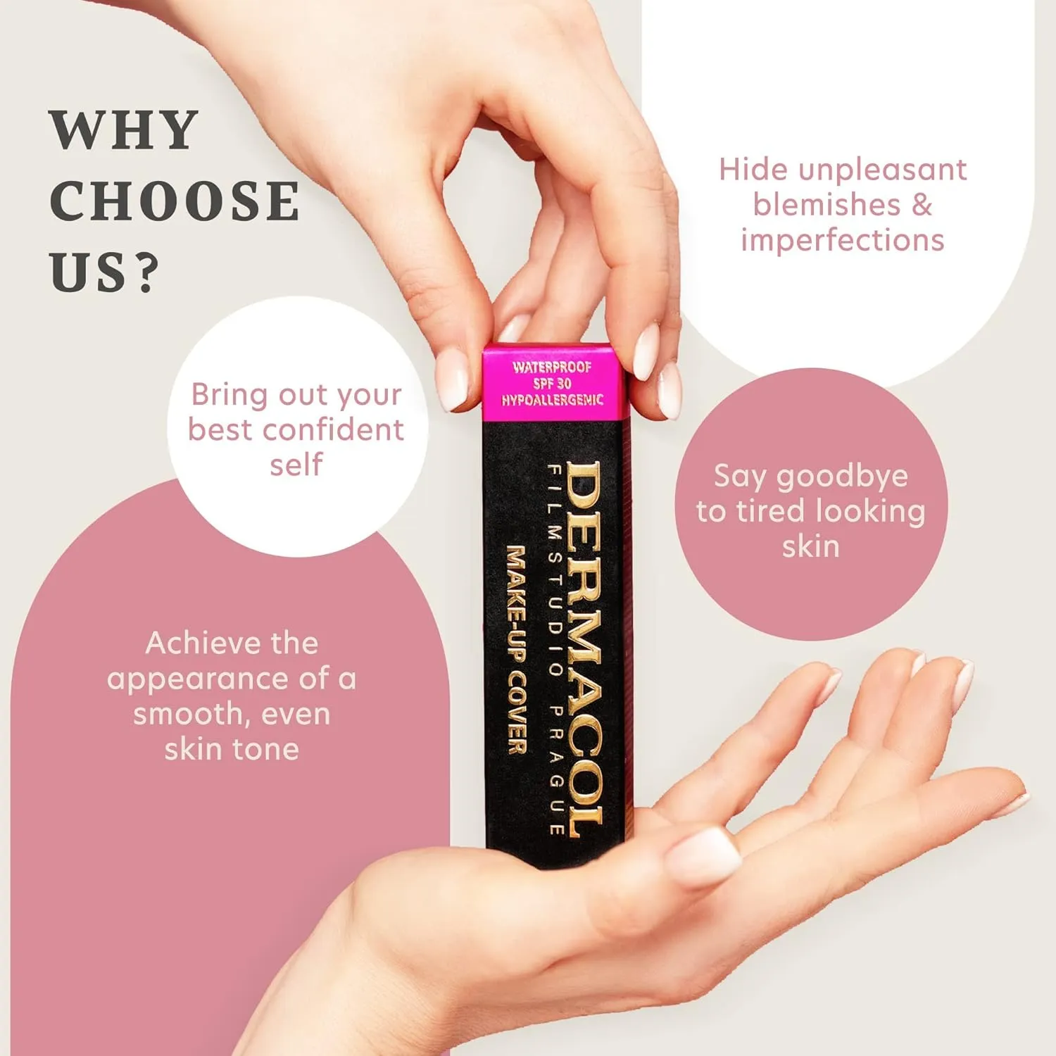 Dermacol Mini Full Coverage Foundation 13g, Liquid Matte Makeup with SPF 30, Waterproof Foundation for Oily Skin, Acne, & Under Eye Bags, Long-Lasting Makeup Products Shade - 212