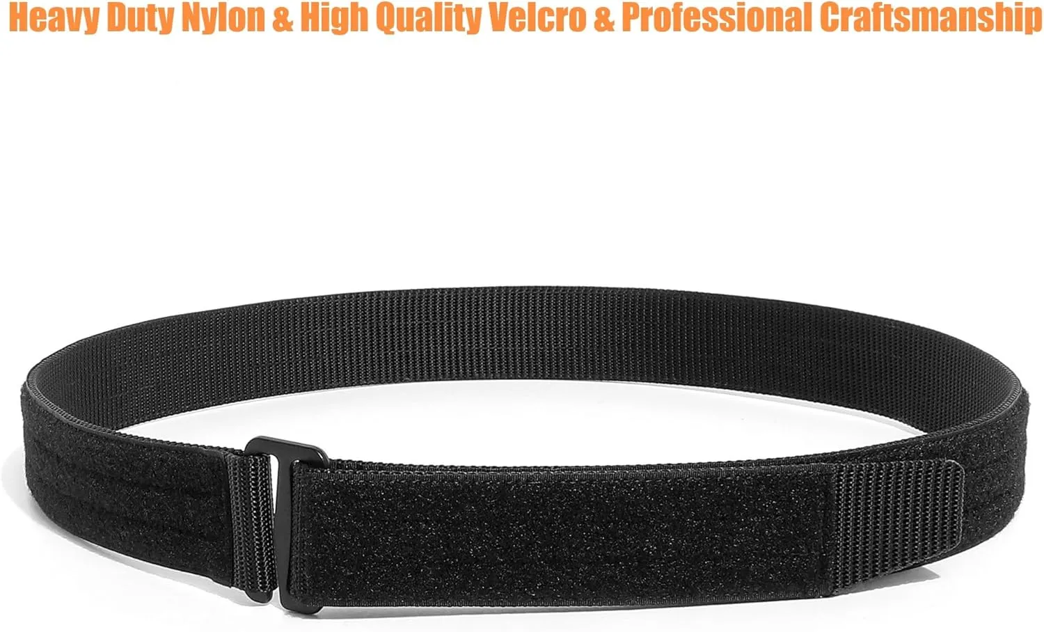 Duty Inner Belt Loop/Hook Liner Simple EDC Stiff Nylon Gun Belt Men Concealed Carry with Stainless Steel Hook Clasp