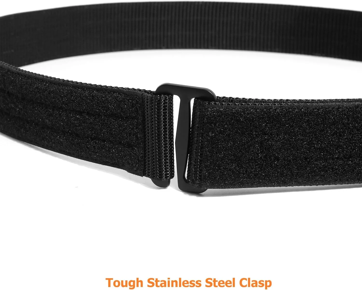 Duty Inner Belt Loop/Hook Liner Simple EDC Stiff Nylon Gun Belt Men Concealed Carry with Stainless Steel Hook Clasp