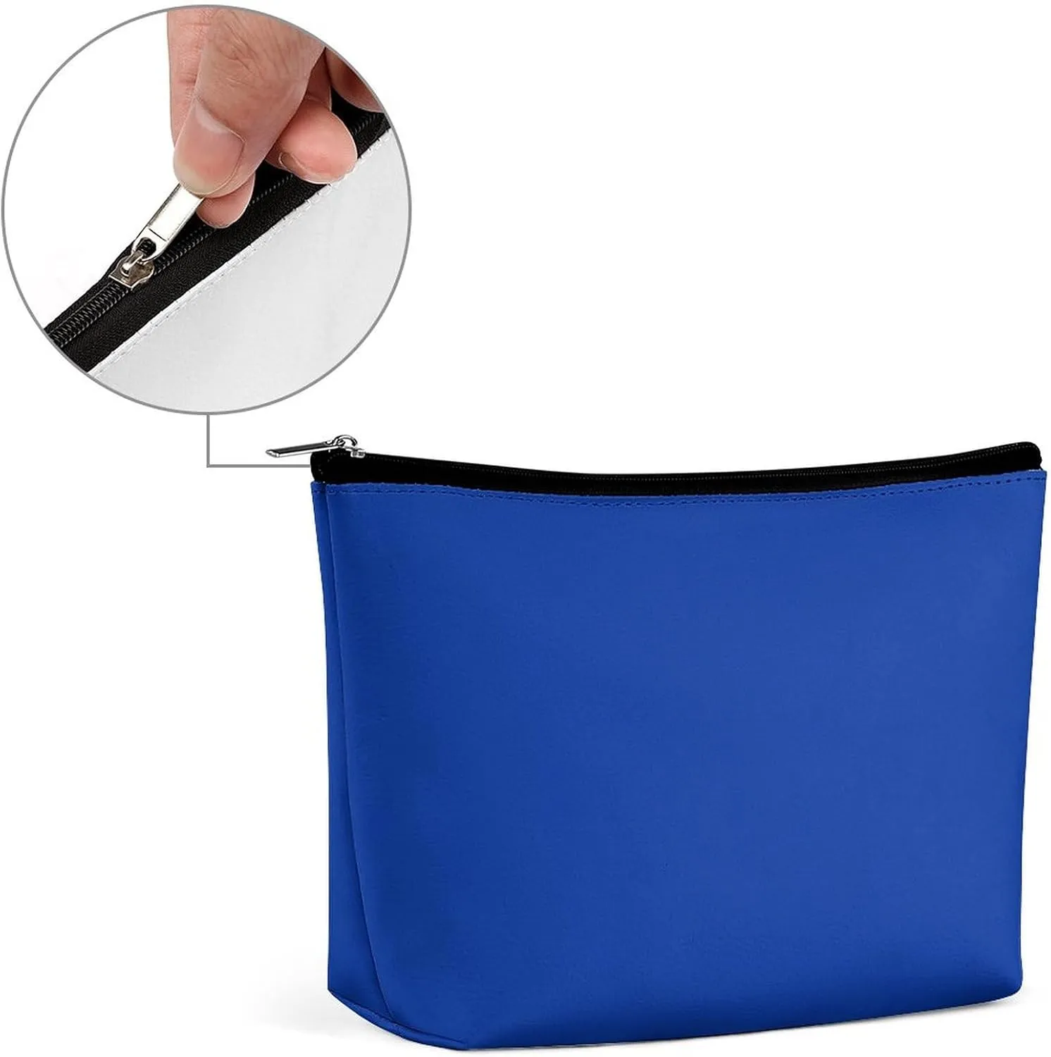 Elegant Makeup Bag, Cobalt Blue Solid Color Elegant Cosmetic Bag Large Capacity Pouch Portable Organizer for Men & Women