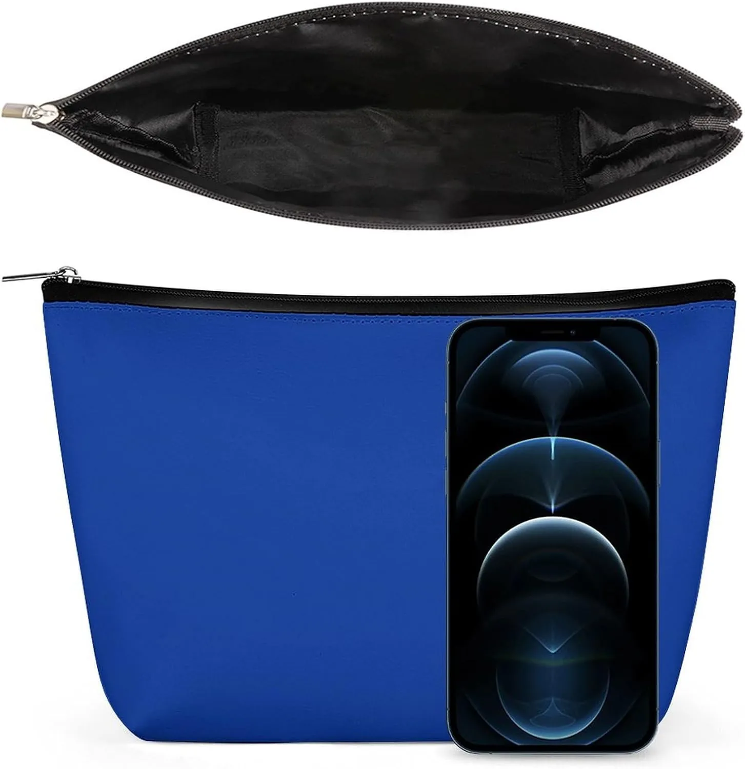 Elegant Makeup Bag, Cobalt Blue Solid Color Elegant Cosmetic Bag Large Capacity Pouch Portable Organizer for Men & Women