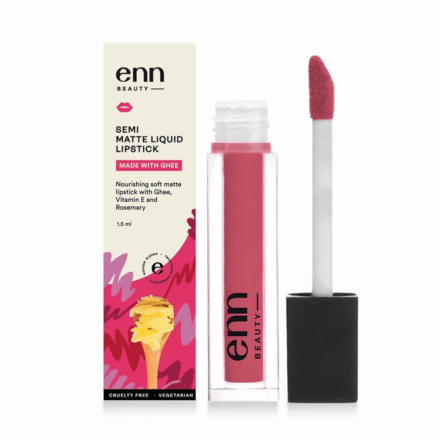Enn Semi Matte Red Liquid Lipstick - Cosmo Pink