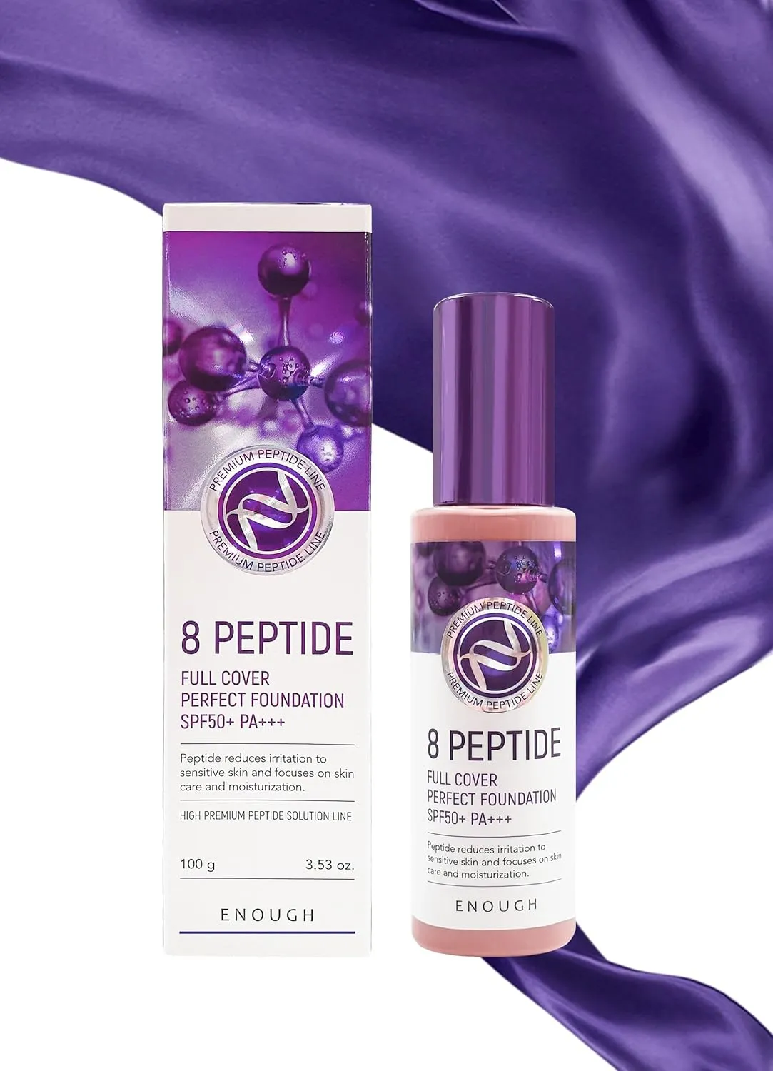 Enough 8 Peptide, Full Cover Perfect Foundation, SPF 50  PA   , #23, 3.53 oz (100 g)