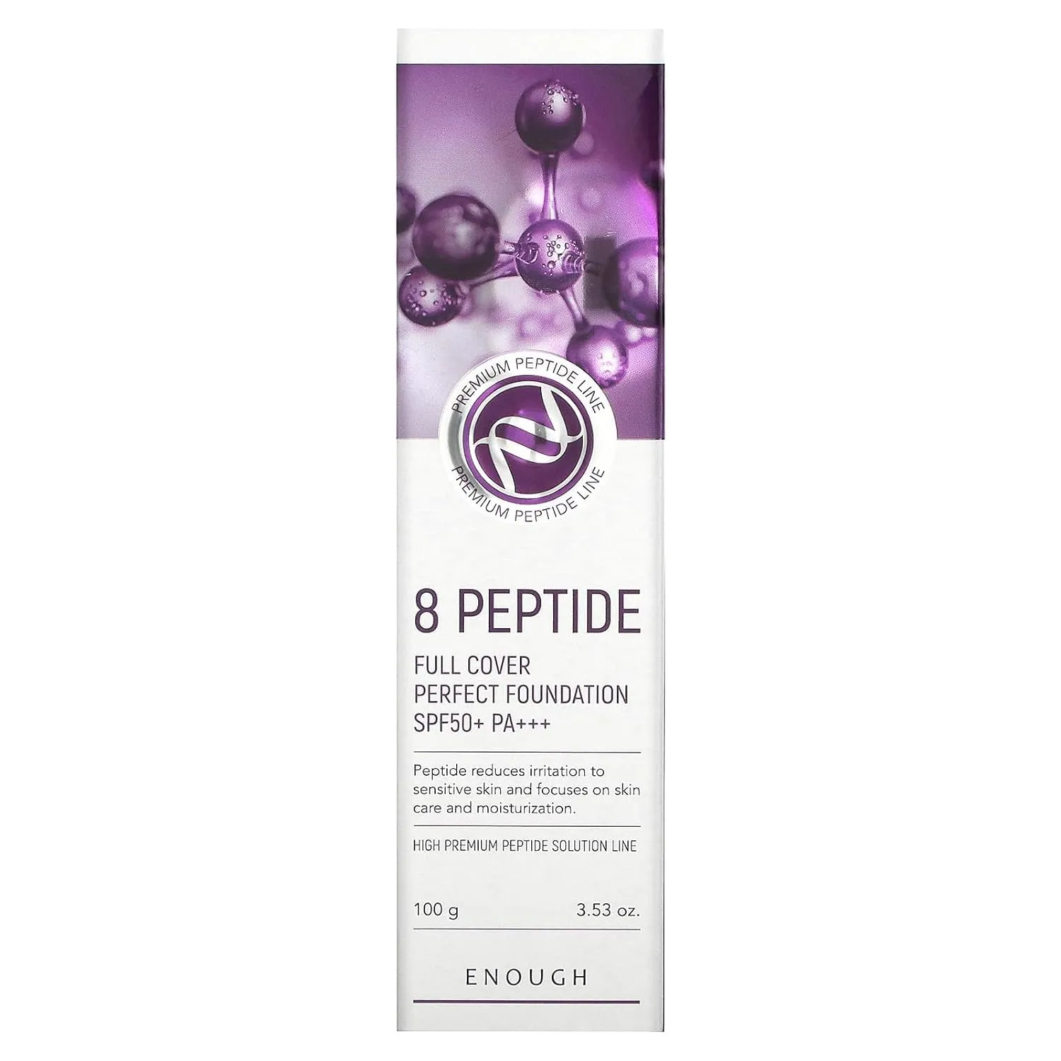 Enough 8 Peptide, Full Cover Perfect Foundation, SPF 50  PA   , #23, 3.53 oz (100 g)