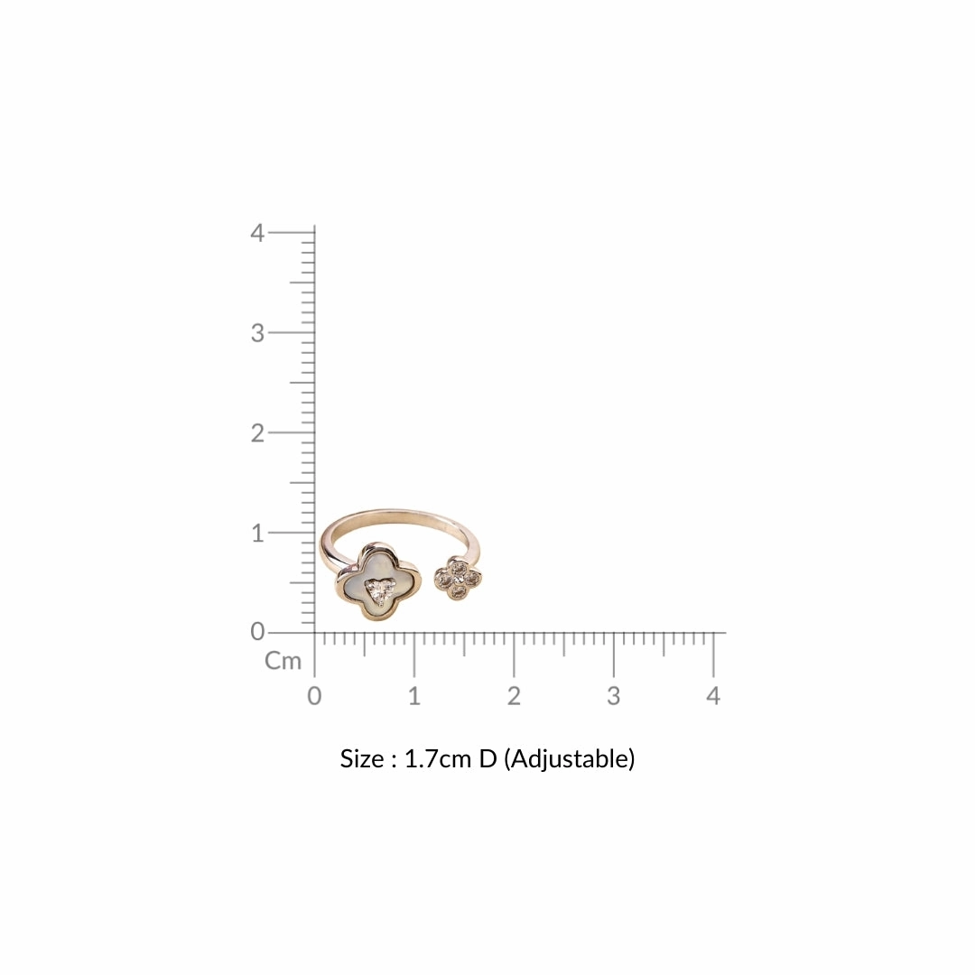 Ethereal Bloom Silver Bypass Ring