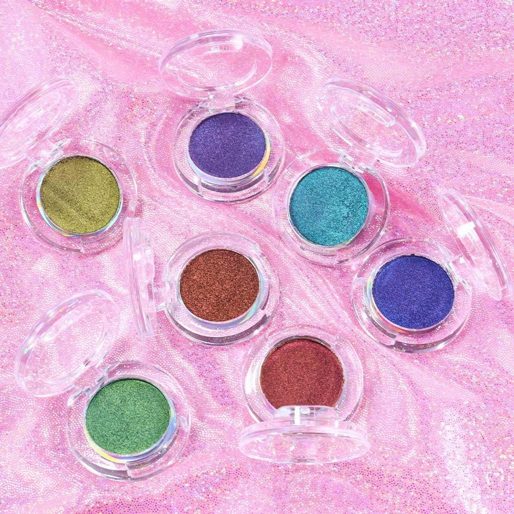 evpct Rose Red Gold Duochrome Chameleon Chrome Multichrome Eyeshadow Makeup Palette Women, Metallic Holographic Glitter Sparkle Shimmer Loose Eyeshadow Eye Shadow Palette Makeup, Highly Pigmented