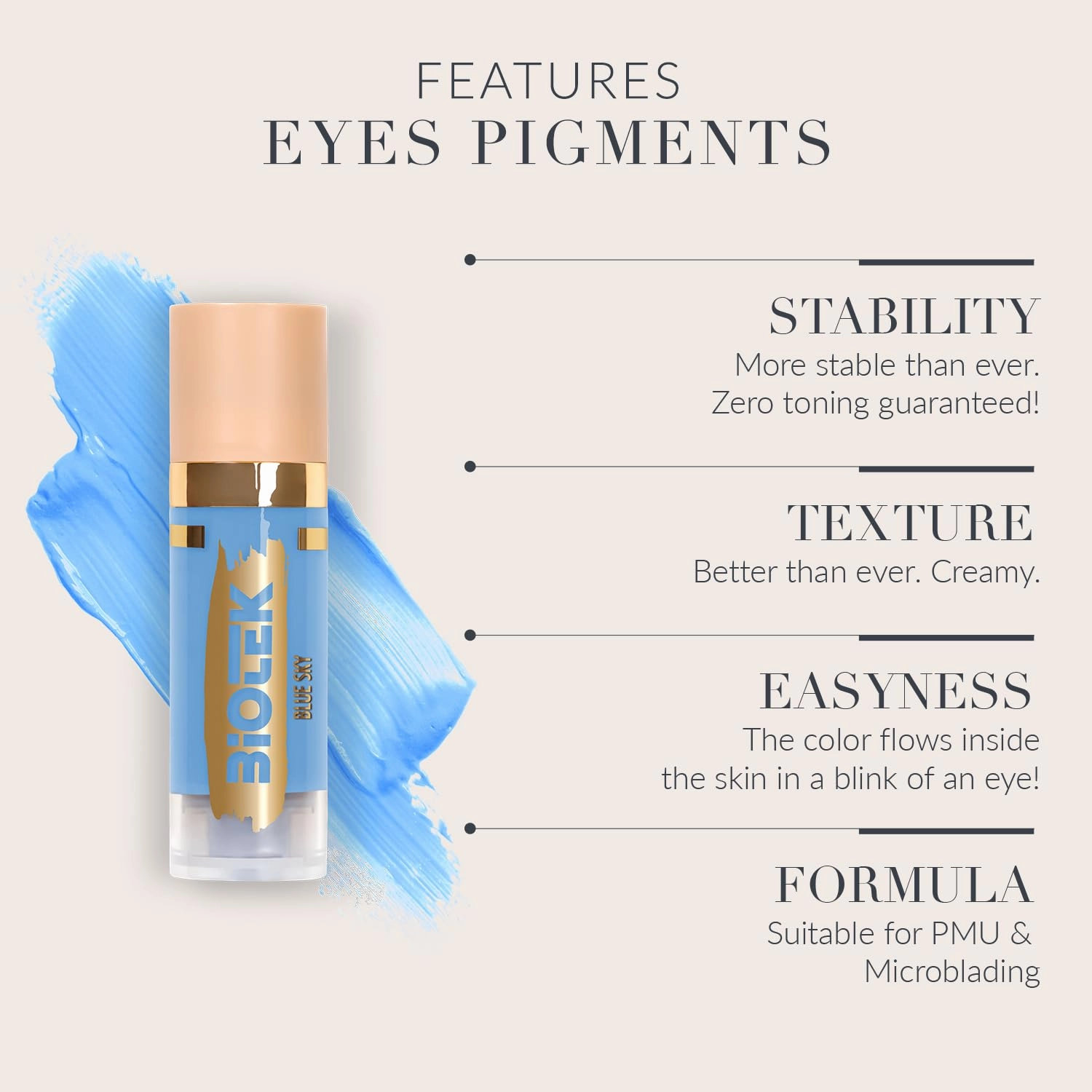 Eyes Pigment for Permanent Makeup - Cool Light Blue Color for Eyes and Eyeliner - Made in Italy - Blue Sky 0,61 fl.oz.