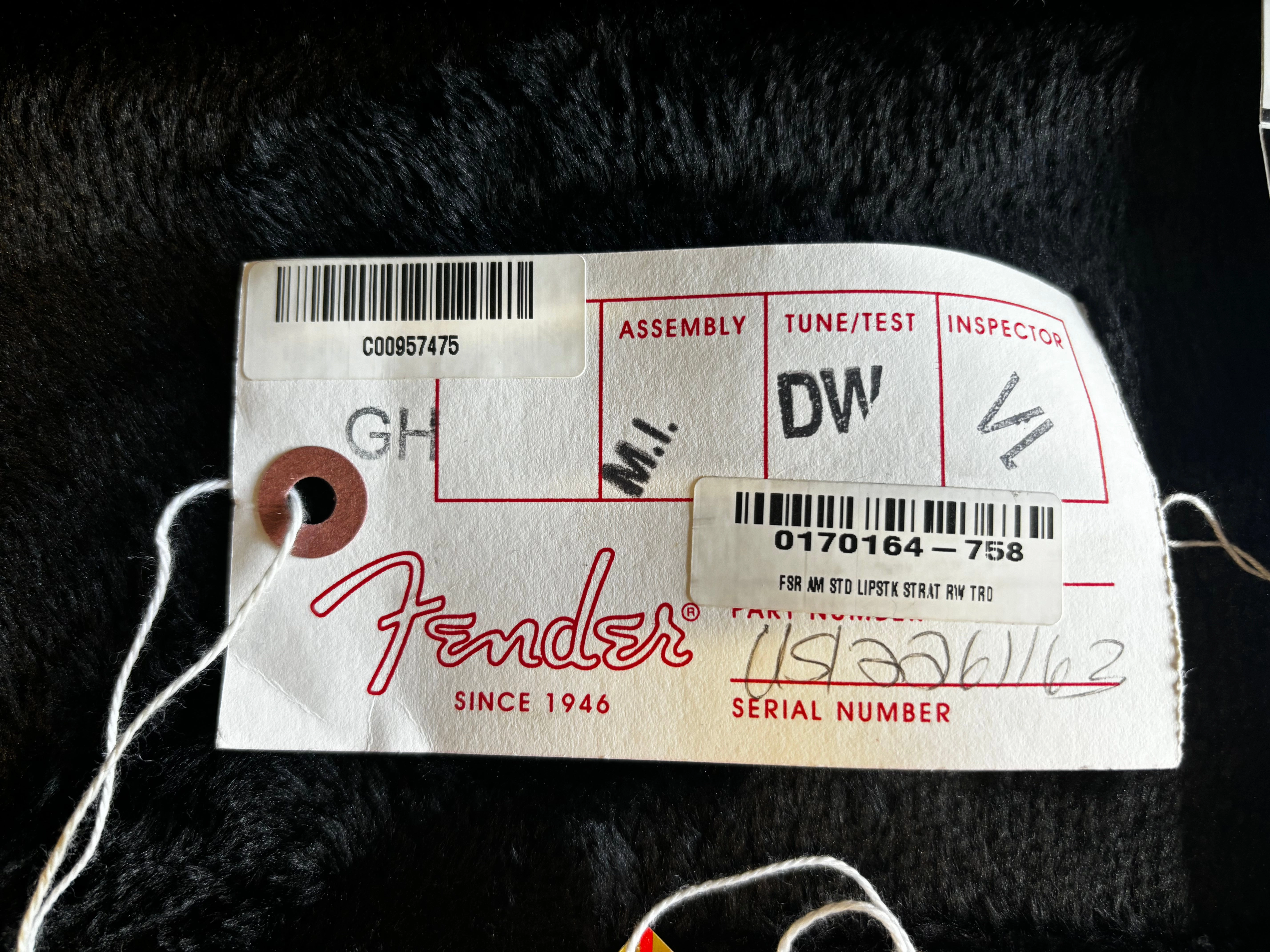 Fender FSR American Standard Lipstick Stratocaster Torino Red 2012