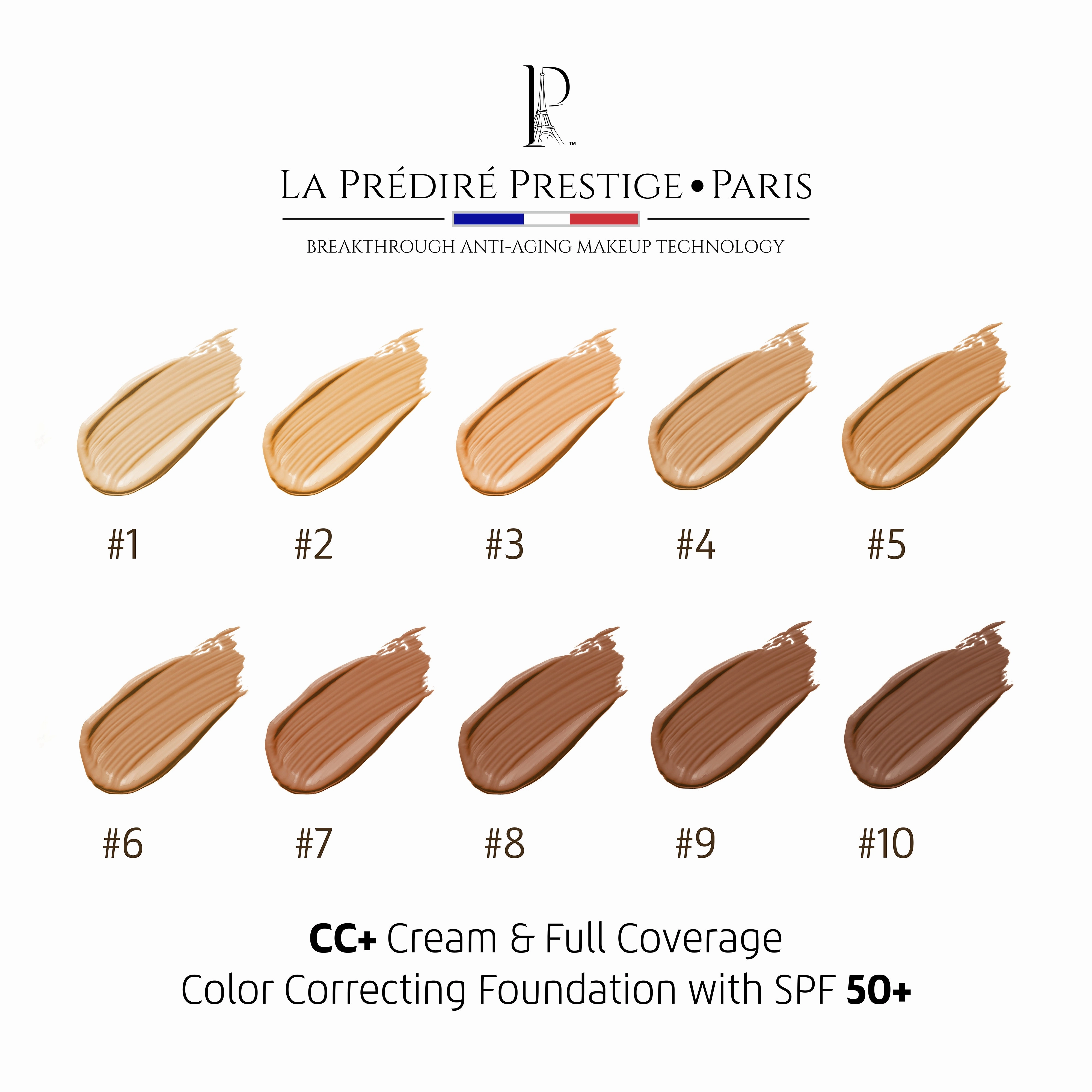 Flawless Sheild CC  Cream & Full Coverage Color Correcting Foundation with SPF 50  #07