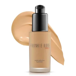 Frankie Rose Cosmetics Matte Perfection Foundation Makeup – Long-Lasting, Hydrating Foundation for Semi-Matte Finish - Foundation Full Coverage for All Skin Types - (Olive) 1.0 US fl oz / 30 ml