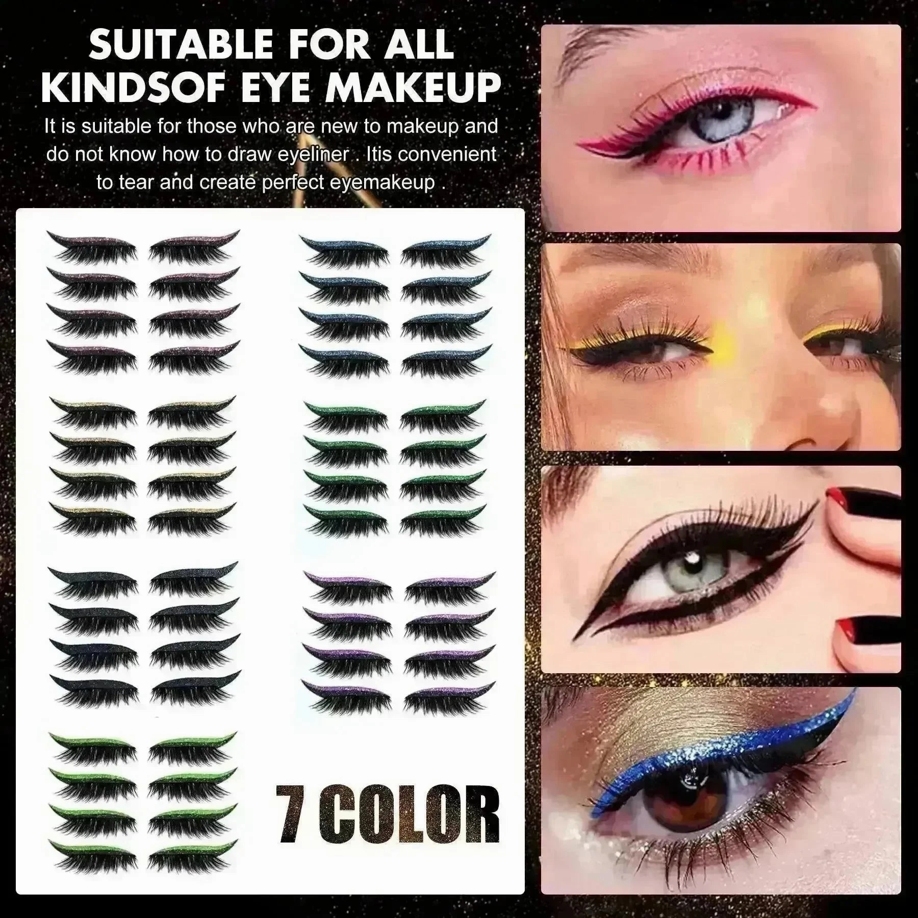 Glittering Eyeliner Sticker False lashes set