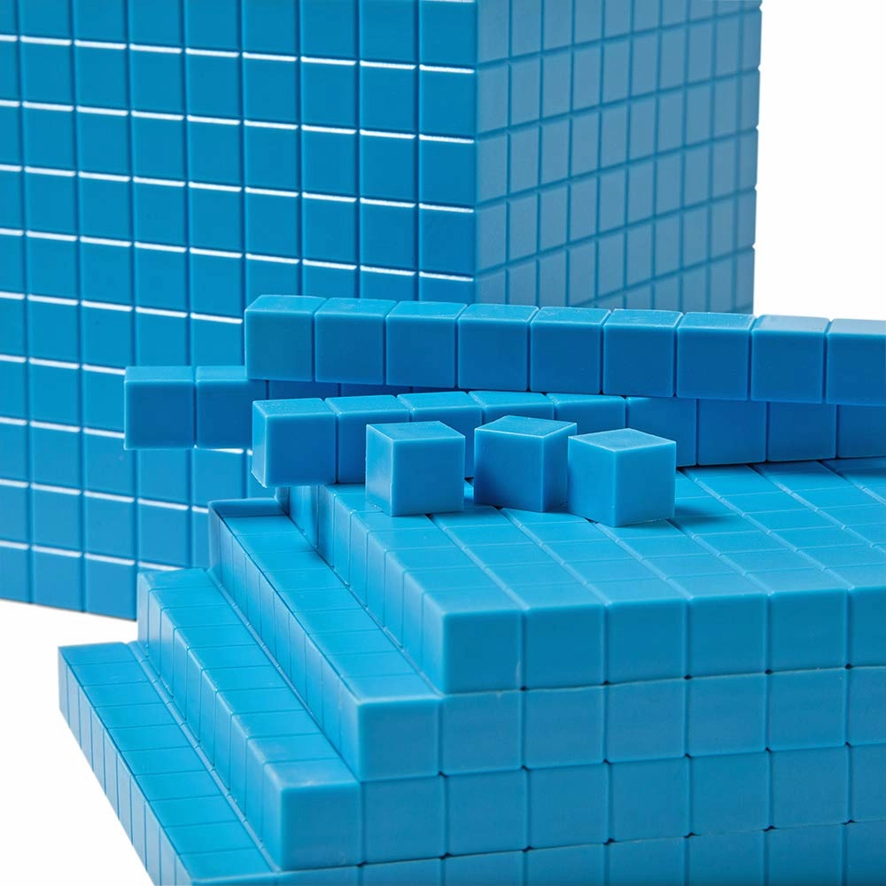 hand2mind Blue Plastic Base Ten Blocks Complete Set, Place Value Blocks, Counting Cubes for Kids Math, Base Ten Blocks Classroom Set, Math Blocks Kindergarten, Base 10 Math Manipulatives (Set of 644)