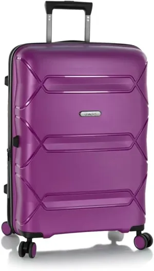 Heys Milos Durable and lightweight luggage, made with Duraflex impact-resistant material, TSA Combination Lock, Dual Spinner Wheels, and Expandable, Plum, 26-Inch, Medium Check-In
